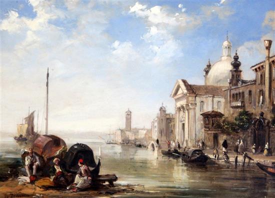 Edward Pritchett (fl.1828-1864) The Grand Canal with Santa Maria della Salute & On the Lagoon, Venice 10 x 14in.